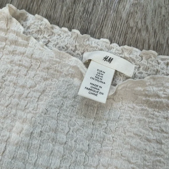 H&M Women's White Textured Top - Picture 3 of 5